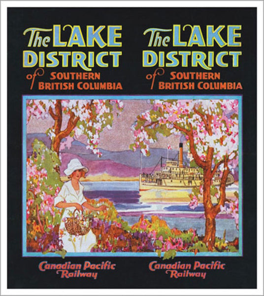 The Lake District of Southern British Columbia c.1930s CP Rail Vintage Poster 25x28 Reproduction