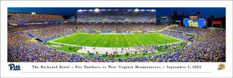 Pitt Panthers Football "Backyard Brawl" vs. West Virginia 9/1/2022 Panoramic Poster Print - Blakeway