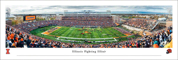 Illinois Fighting Illini Football Memorial Stadium Gameday Panoramic Poster Print - Blakeway Worldwide