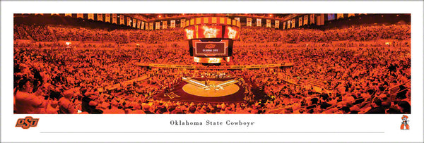 Oklahoma State Cowboys Wrestling at Gallagher-Iba Arena Panoramic Poster Print - Blakeway 2024