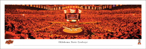 Oklahoma State Cowboys Wrestling at Gallagher-Iba Arena Panoramic Poster Print - Blakeway 2024