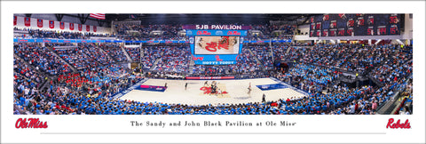Ole Miss Rebels NCAA Basketball Black Pavilion Gameday Panoramic Poster Print - Blakeway Worldwide