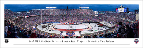 Detroit Red Wings vs Columbus Blue Jackets NHL Stadium Series 2025 at Ohio Stadium Panoramic Poster Print - Blakeway