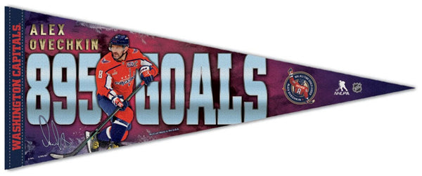 Alex Ovechkin 895 Goals Commemorative Washington Capitals Premium Felt Collector's Pennant - Wincraft