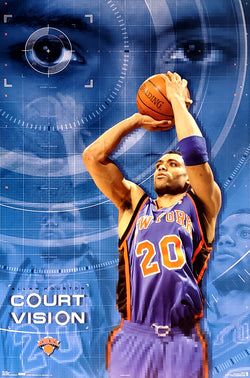 Allan Houston "Court Vision" New York Knicks NBA Action Poster - Costacos 2003
