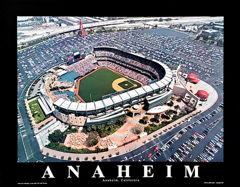 Los Angeles Angels Stadium Anaheim Premium Poster Print - Aerial Views Inc.