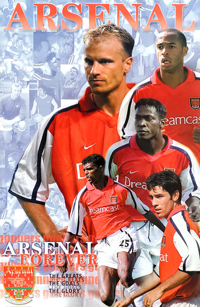 Arsenal FC "Arsenal Forever" EPL Football Soccer Legends Poster - U.K. 2000
