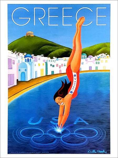Athens 2004 Summer Olympic Games "Splash to Victory" Team USA Poster - Fine Art Ltd.
