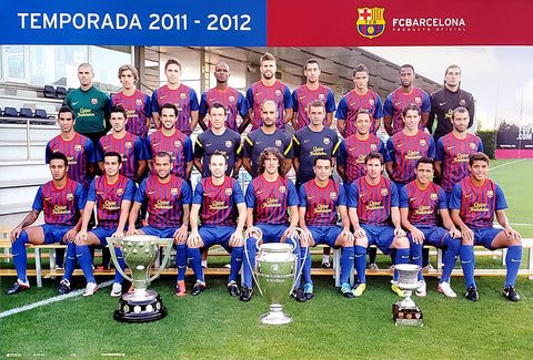 FC Barcelona Official Team Portrait 2011/12 Poster - G.E. (Spain)
