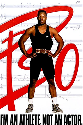 Bo Jackson "I'm An Athlete, Not An Actor" Vintage Original Nike Poster (1991)