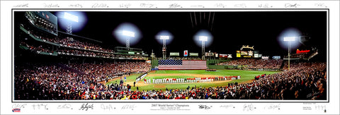 Boston Red Sox 2007 World Series Champions Panoramic Poster Print (w/25 Facs. Sigs.) - Everlasting Images