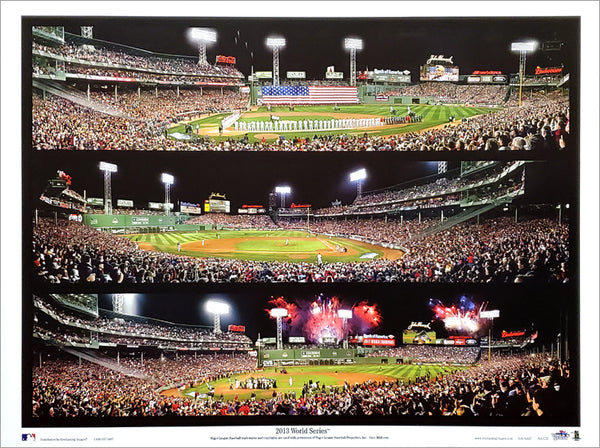Boston Red Sox Fenway Park 2013 World Series Panoramic Trio Poster Print - Everlasting Image by Rob Arra