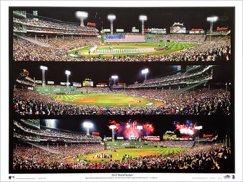 Boston Red Sox Fenway Park 2013 World Series Panoramic Trio Poster Print - Everlasting Image by Rob Arra