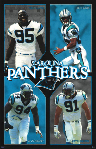 Carolina Panthers "Four Stars" Poster (Greg Lloyd, Davis, Gilbert, Kevin Greene) - Costacos 1998