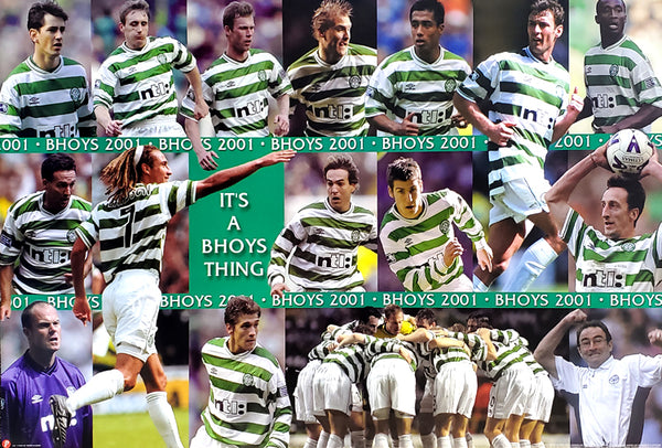 Celtic Football Club "Bhoys 2001" Team Composite SPL Action Poster - U.K. 2001
