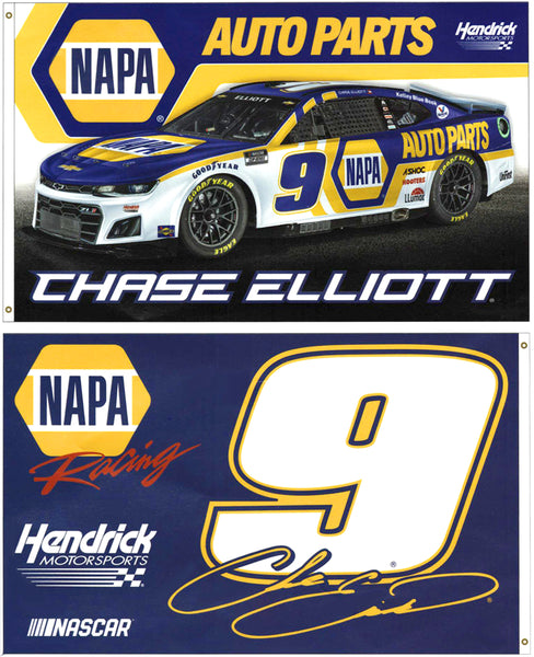 Chase Elliott NASCAR #9 NAPA Racing Chevrolet ZL1 Official HUGE 2-Sided 3'x5' Deluxe Flag - Wincraft