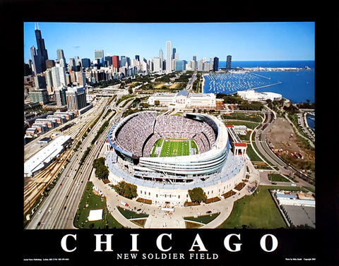 Chicago Bears Football "From Above" New Soldier Field Poster Print - Aerial Views 2003