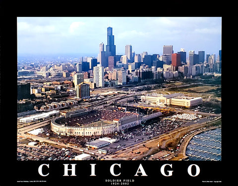 Chicago Bears Football "Classic Aerial" Old Soldier Field Poster Print - Aerial Views 2002