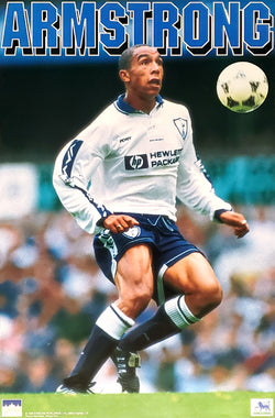 Chris Armstrong "Action" Tottenham Hotspur Vintage EPL Football Soccer Poster - Starline 1996