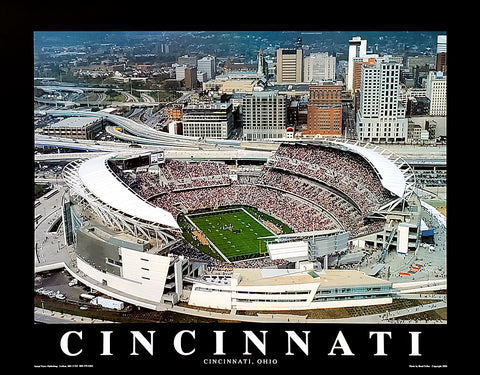 Cincinnati Bengals Paul Brown Stadium "From Above" Premium Poster - Aerial Views