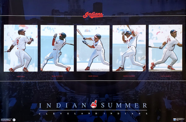 Cleveland Indians "Indian Summer" Poster (Belle, Lofton, Omar, Manny, Baerga) - Costacos 1996