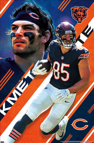 Cole Kmet "Superstar" Chicago Bears Official NFL Football Action Poster - Costacos 2024