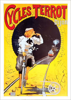 Cycles Terrot "Train" (c.1901) Vintage Bicycling Poster Reproduction - Editions Clouet