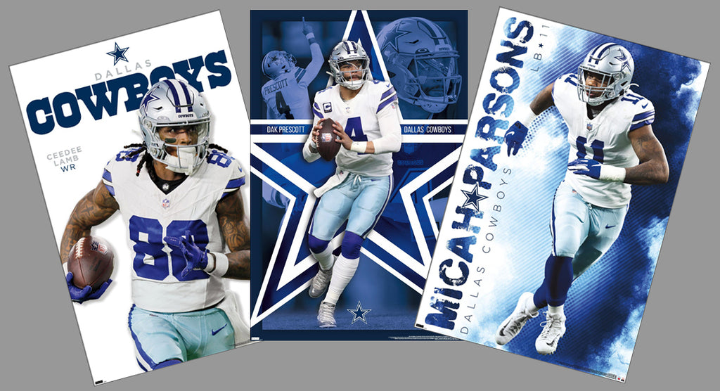 COMBO: Dallas Cowboys Football 3-Poster SUPERSTARS Combo Set (Dak
