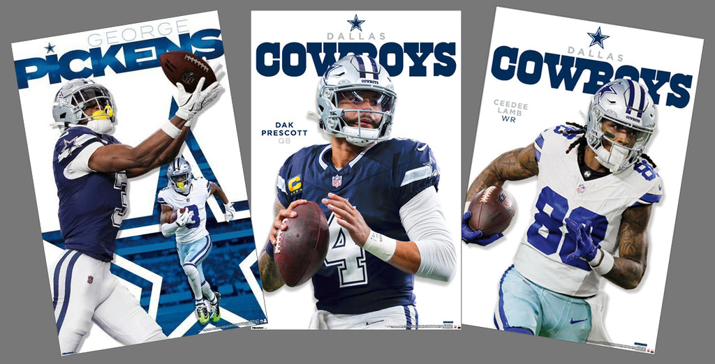 COMBO: Dallas Cowboys Football 3-Poster SUPERSTARS Combo Set (Dak