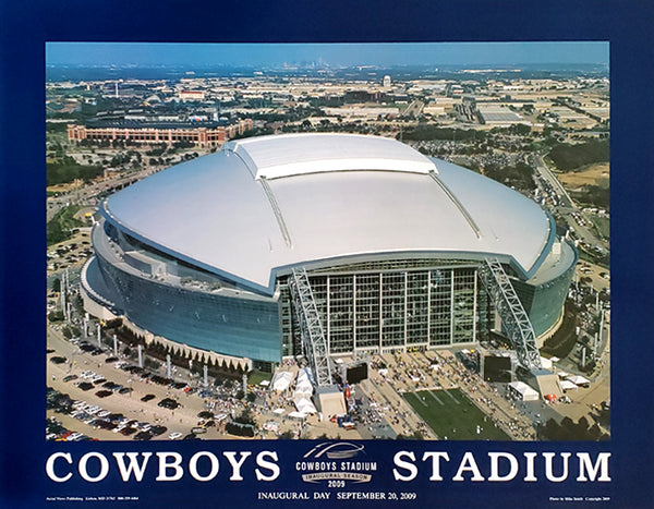 Dallas Cowboys Stadium Inaugural Day (9/20/2009) Commemorative Poster Print - Aerial Views