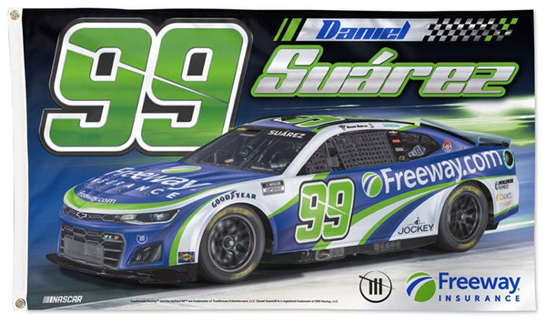 Daniel Suarez NASCAR Freeway #99 Official HUGE 3'x5' Deluxe-Edition FLAG - Wincraft 2024