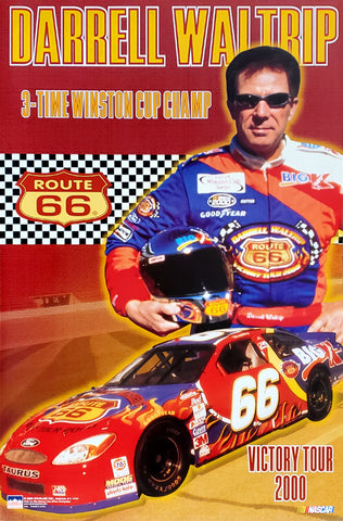 Darrell Waltrip "Victory Tour 2000" NASCAR #66 Ford Vintage Poster - Starline 2000