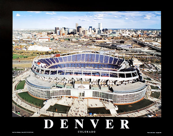 Denver Broncos Invesco Field Inaugural Season Aerial View 22x28 Poster Print - Aerial Views Inc.