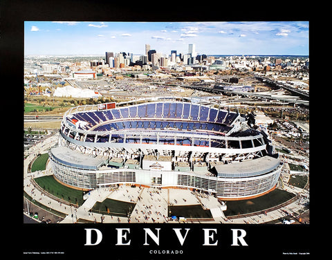 Denver Broncos Invesco Field Inaugural Season Aerial View 22x28 Poster Print - Aerial Views Inc.