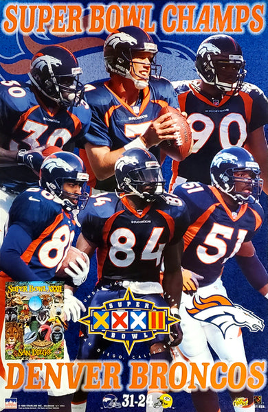 Denver Broncos Super Bowl XXXII Champions (1998) Commemorative Poster - Starline Inc.
