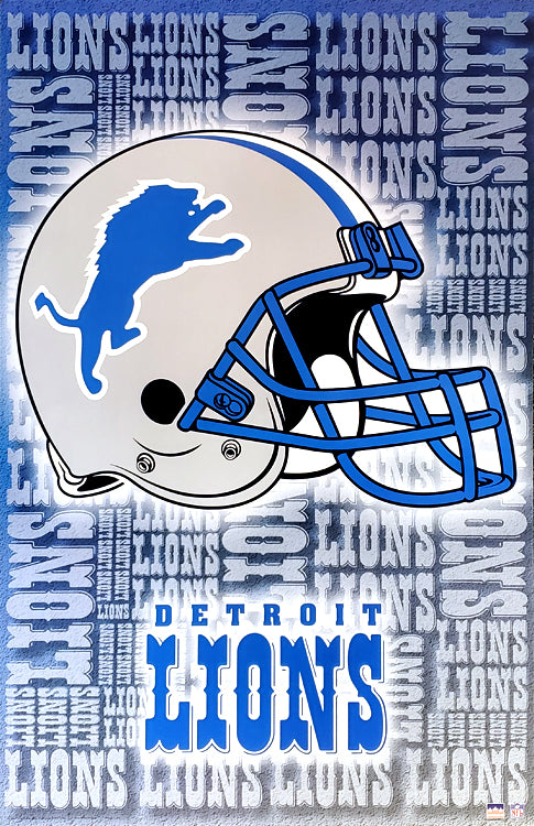 detroit lions football helmet Detroit Lions Official NFL Football Team Helmet Logo Poster