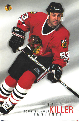 Doug Gilmour "Killer Instinct" Chicago Blackhawks NHL Action Poster - Costacos 1998