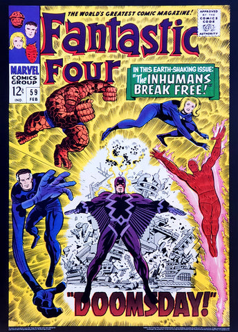 Fantastic Four #59 "Doomsday" (Feb. 1967) Vintage Comic Book Cover POSTER Print - Asgard Press