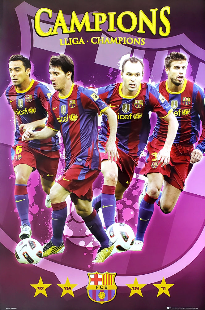 FC Barcelona 2011 La Liga Champions Commemorative Poster
