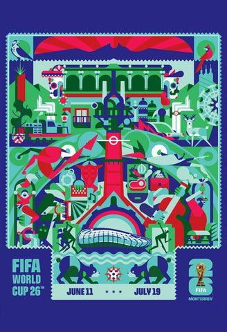 FIFA World Cup 2026 Host City Monterrey, Mexico Official 24x36 Event Poster - MPW (Canada)
