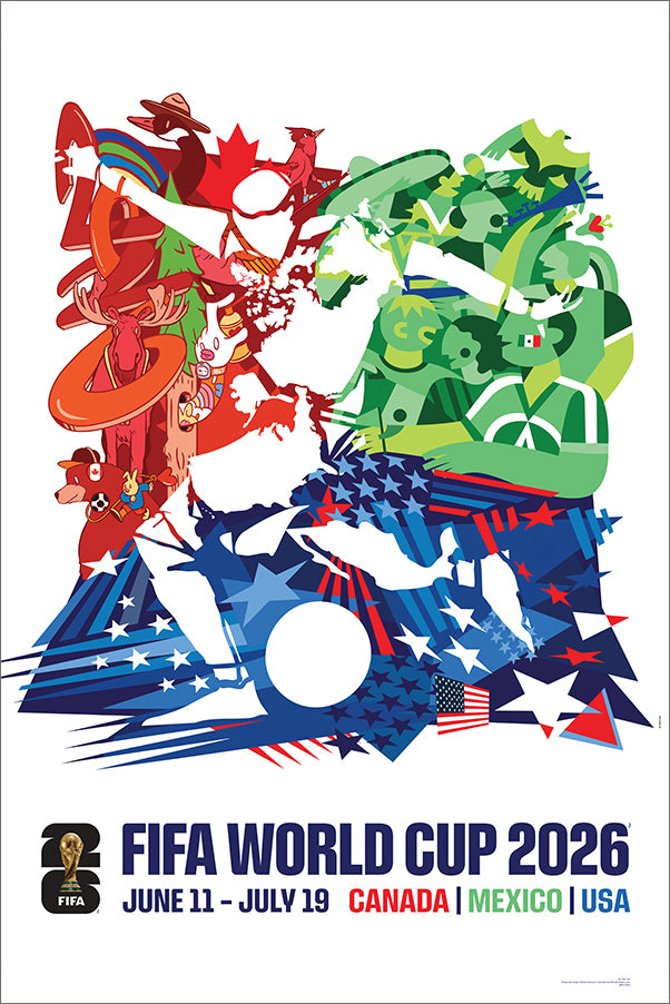 FIFA World Cup 2026 Canada-Mexico-USA Official 24x36 Event Poster