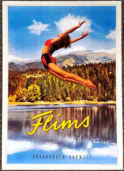 Flims, Switzerland Vintage Travel Resort Poster Reproduction (Jules Geiger c.1935)