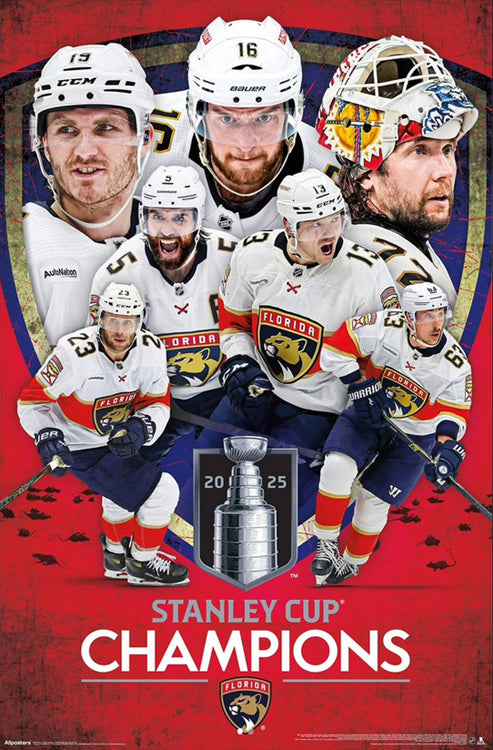 Florida Panthers 2025 Stanley Cup Champions Commemorative Poster