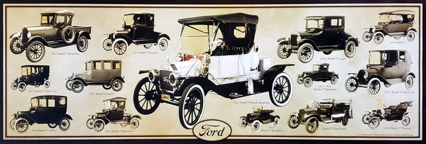 Ford Model T Automobiles (1908-1927) Official Ford Motor Company Commemorative Poster - Aquarius