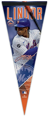 Francisco Lindor New York Mets MLB Signature Series Premium Felt Commemorative Pennant - Wincraft 2025