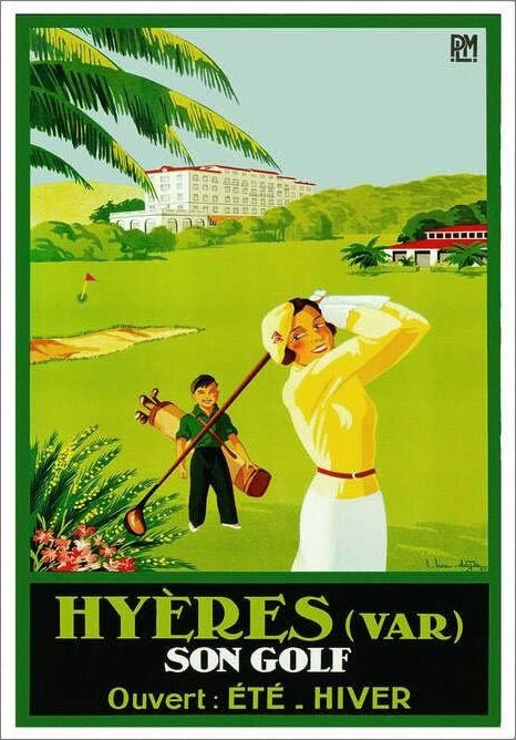 Golf at Hyeres, France c.1933 Vintage Poster Reprint - Image