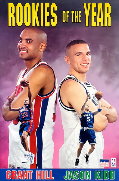 Grant Hill Jason Kidd 1995 NBA Rookies of the Year Commemorative Poster - Starline 1995