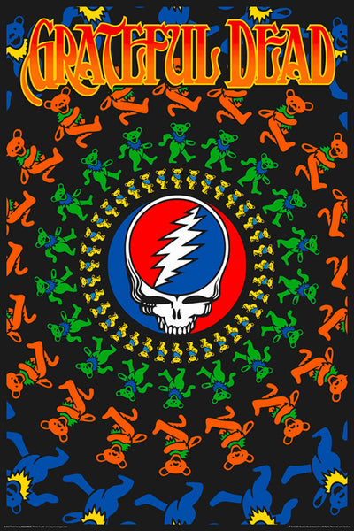 Grateful Dead "Bear Circle" 24x36 Rock Music Art Blacklight 24x36 Poster - Aquarius Images 2021