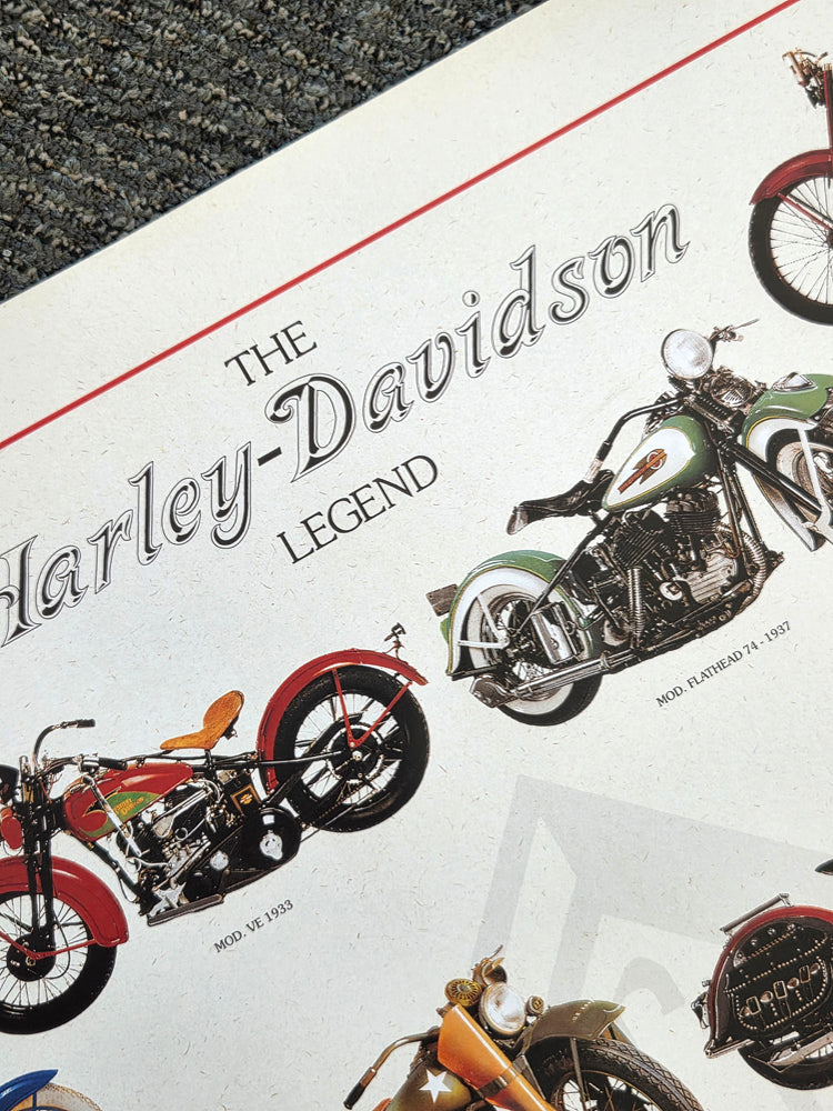 The Harley-Davidson Legend 26 Classic Motorcycles Poster
