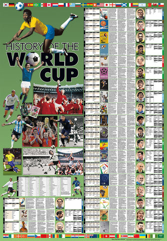 History of The FIFA World Cup Soccer 1930-2022 Wall Chart 27x39 Poster - Vanguard 2025